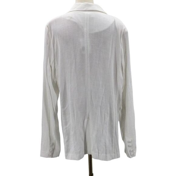 FOREVER 21 SZ 2X plus white rayon double breasted blazer jacket NWT B102 - Picture 6 of 10